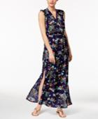 Monteau Petite Flutter-sleeve Printed Wrap Dress