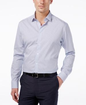 Alfani Red Men's Extra-slim Fit Performance Blue Check Dress Shirt, Only At Macy's