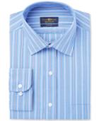 Club Room Men's Classic/regular Fit French Blue Lilac Stripe Dress Shirt, Created For Macy's