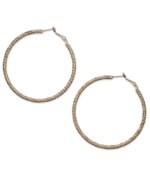 Thalia Sodi Gold-tone Large Textured Hoop Earrrings