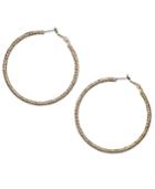 Thalia Sodi Gold-tone Large Textured Hoop Earrrings