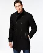 Inc International Concepts Men's Faux-leather Pieced Peacoat, Only At Macy's