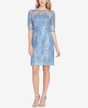 Tahari Asl Embroidered Sheath Dress