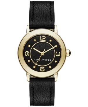 Marc Jacobs Women's Riley Black Leather Strap Watch 28mm Mj1475