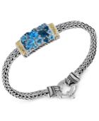 Ocean Bleu By Effy Blue Topaz Bracelet (4-9/10 Ct. T.w.) In Sterling Silver And 18k Gold