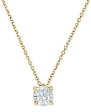 Diamond Solitaire Pendant Necklace (3/4 Ct. T.w.) In 14k White Gold