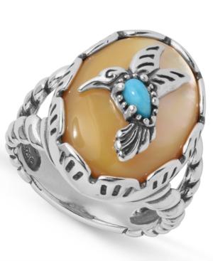 American West Turquoise Hummingbird Ring In Sterling Silver