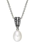 Fresh By Honora Cultured Freshwater Pearl Pallini Pendant Necklace In Sterling Silver (9mm)
