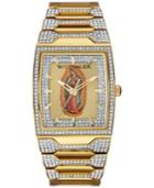 Wittnauer Men's Enrique Pave Accent Gold-tone Stainless Steel Bracelet Watch 43x33mm Wn3039