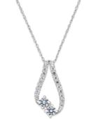 Diamond Asymmetrical Pendant Necklace (1/2 Ct. T.w.) In 14k White Gold