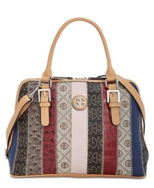 Giani Bernini Patchwork Stripe Dome Satchel, Created For Macy's