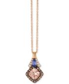 Le Vian Chocolatier Multi-gemstone (7/8 Ct. T.w.) & Diamond (1/5 Ct. T.w.) 18 Pendant Necklace In 14k Rose Gold
