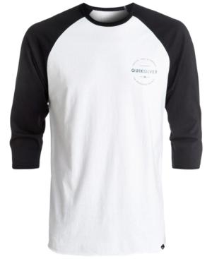 Quiksilver Men's Free Zone Graphic-print Logo Raglan-sleeve Cotton T-shirt