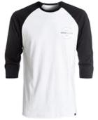 Quiksilver Men's Free Zone Graphic-print Logo Raglan-sleeve Cotton T-shirt