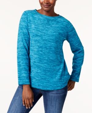 Karen Scott Fleece Crew-neck Sweatshirt, Created For Macy's