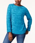 Karen Scott Fleece Crew-neck Sweatshirt, Created For Macy's