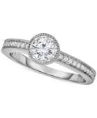Trumiracle- Diamond Bezel Engagement Ring (5/8 Ct. T.w.) In 14k White Gold