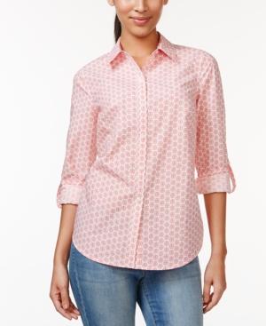 Charter Club Button-down Shirt, Floral Dot Print