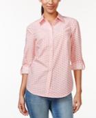 Charter Club Button-down Shirt, Floral Dot Print