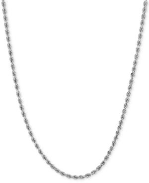 Polished Rope (1-4/5mm) Chain Necklace In 14k White Gold