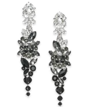 I.n.c. Silver-tone Ombre Crystal Cluster Drop Earrings, Created For Macy's