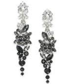 I.n.c. Silver-tone Ombre Crystal Cluster Drop Earrings, Created For Macy's