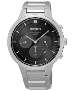 Seiko Men's Solar Chronograph Stainless Steel Bracelet Watch 42mm Ssc439