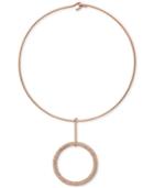 Vince Camuto Rose Gold-tone Pave Circle Collar Necklace