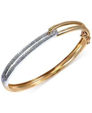 Duo By Effy Diamond Two-tone Bangle (5/8 Ct. T.w.) In 14k Gold And 14k White Gold