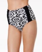 Hula Honey Good Vibes Printed High-waist Bikini Bottoms Women's Swimsuit