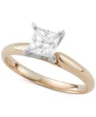Macy's Star Signature Diamond Princess Cut Solitaire Engagement Ring (1 Ct. T.w.) In 14k Gold Or White Gold