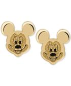 Disney Children's Mickey Mouse Head Stud Earrings In 14k Gold