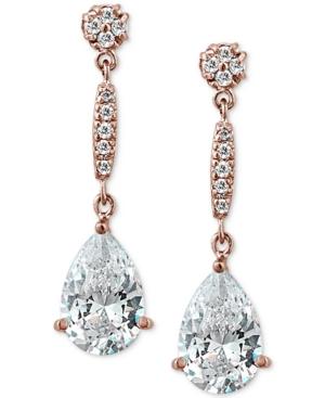Giani Bernini Cubic Zirconia Drop Earrings In Rose Gold-plated Sterling Silver, Created For Macy's