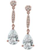 Giani Bernini Cubic Zirconia Drop Earrings In Rose Gold-plated Sterling Silver, Created For Macy's
