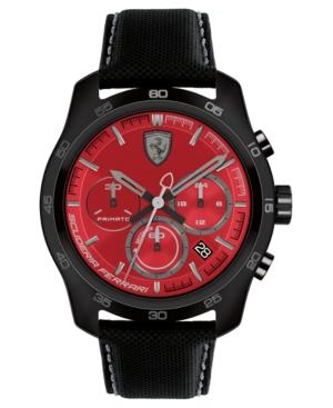 Ferrari Men's Chronograph Primato 70th Anniversary Black Nylon Canvas Strap Watch 44mm
