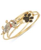 Betsey Johnson Gold-tone 3-pc. Dog Lovers Pave Bracelet