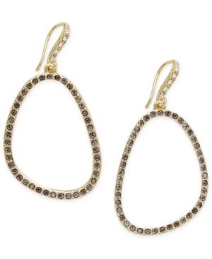 Inc International Concepts Gold-tone Gray Crystal Open Pave Earrings, Only At Macy's