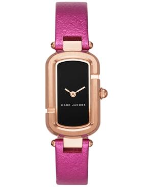 Marc Jacobs Women's The Jacob Metallic Fuchsia Leather Strap Watch 20x31mm Mj1502