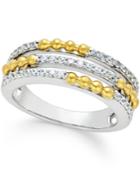 Diamond Beaded Band (1/3 Ct. T.w.) In 14k Two-tone Gold