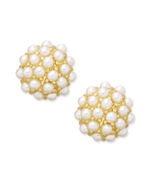 Erwin Pearl Atelier For Charter Club Gold-tone Mini Imitation Pearl Cluster Stud Earrings, Only At Macy's