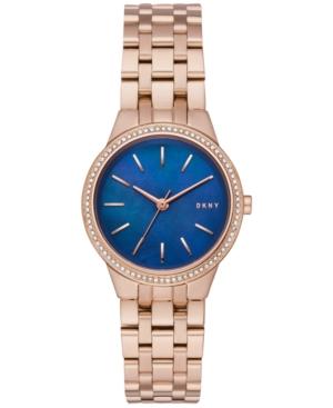 Dkny Women's Park Slope Rose Gold-tone Stainless Steel Bracelet Watch 28mm Ny2573