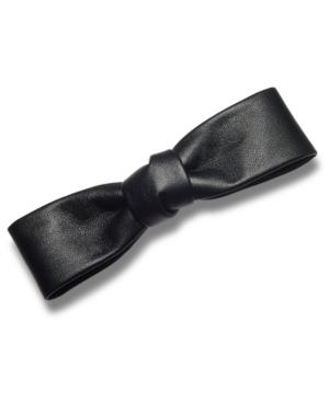 I.n.c. Silver-tone Faux Leather Bow Hair Clip, Created For Macy's