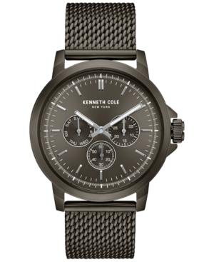 Kenneth Cole New York Men's Black-tone Stainless Steel Mesh Bracelet Watch 44mm