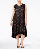 R & M Richards Plus Size Open-back Lace Dress