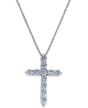 Diamond Cross Pendant Necklace (1 Ct. T.w.) In 14k White Gold