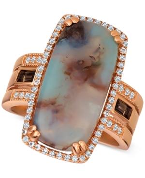 Le Vian Sky Aquaprase (21 X 10mm) & Multi-gemstone (1/2 Ct. T.w.) Ring In 14k Rose Gold