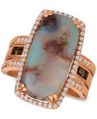 Le Vian Sky Aquaprase (21 X 10mm) & Multi-gemstone (1/2 Ct. T.w.) Ring In 14k Rose Gold