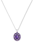 Amethyst Flower Pendant Necklace (5 Ct. T.w.) In Sterling Silver