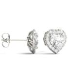 Moissanite Heart Halo Earrings (2 Ct. Tw.) In 14k White Gold