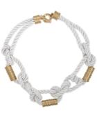 Rachel Rachel Roy Gold-tone White Nylon Knotted Collar Necklace